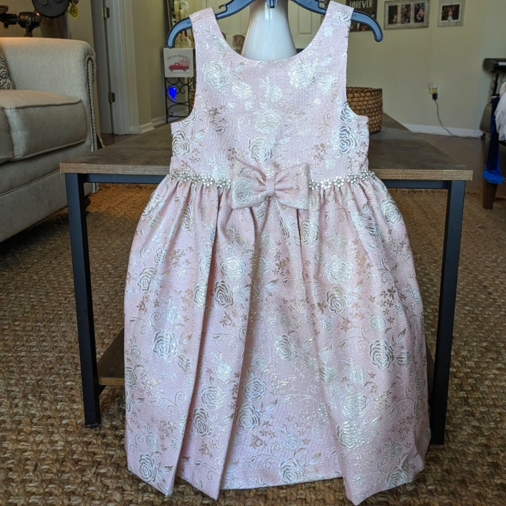 NWOT Girls Pink and Gold Formal Dress